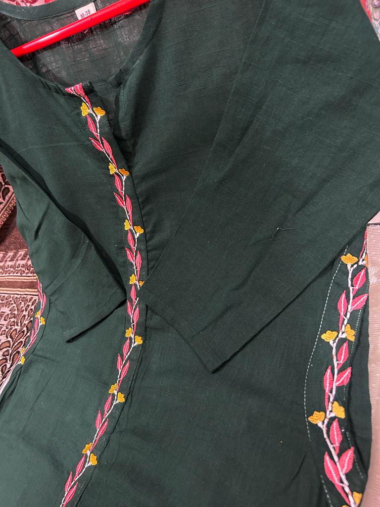 Handloom Cotton A-line Suit Set with Dupatta