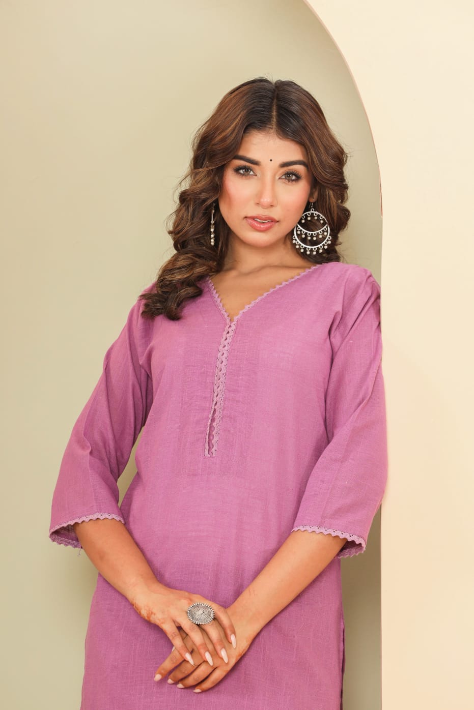 Monochrome Cotton Slub Kurta Pant Set