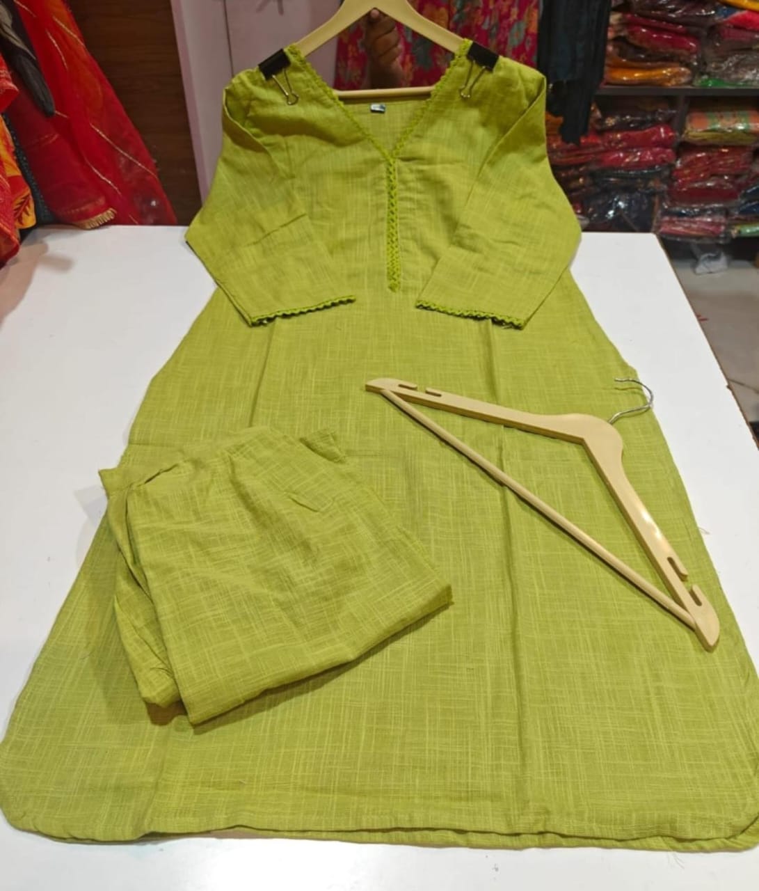 Monochrome Cotton Slub Kurta Pant Set