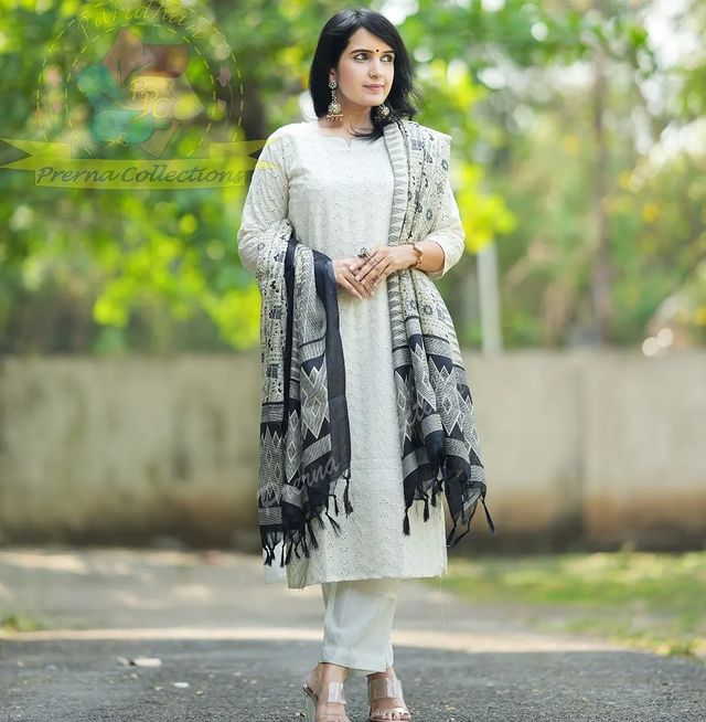 Cotton Chikankari Kurti Set with Dupatta