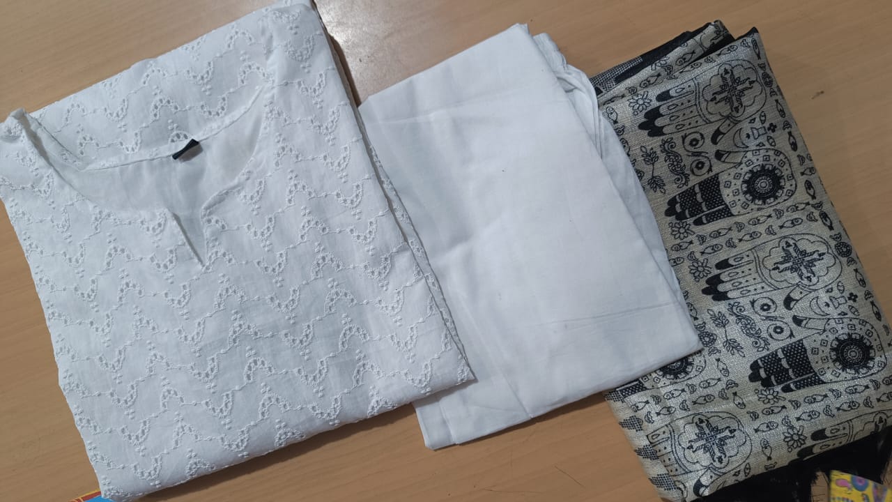 Cotton Chikankari Kurti Set with Dupatta