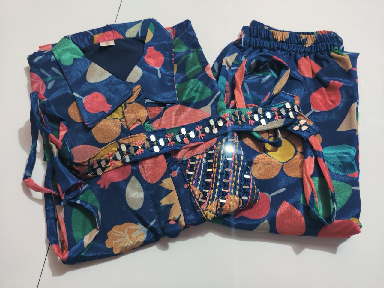 Cord Set with Mirror Work and Detachable Belt