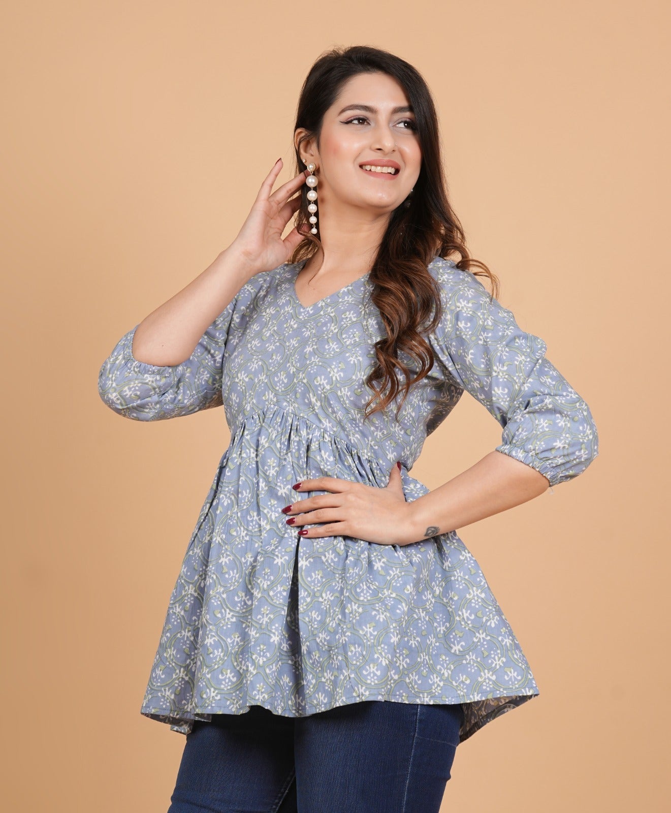 Short Cotton Kurti - 28 inches Length