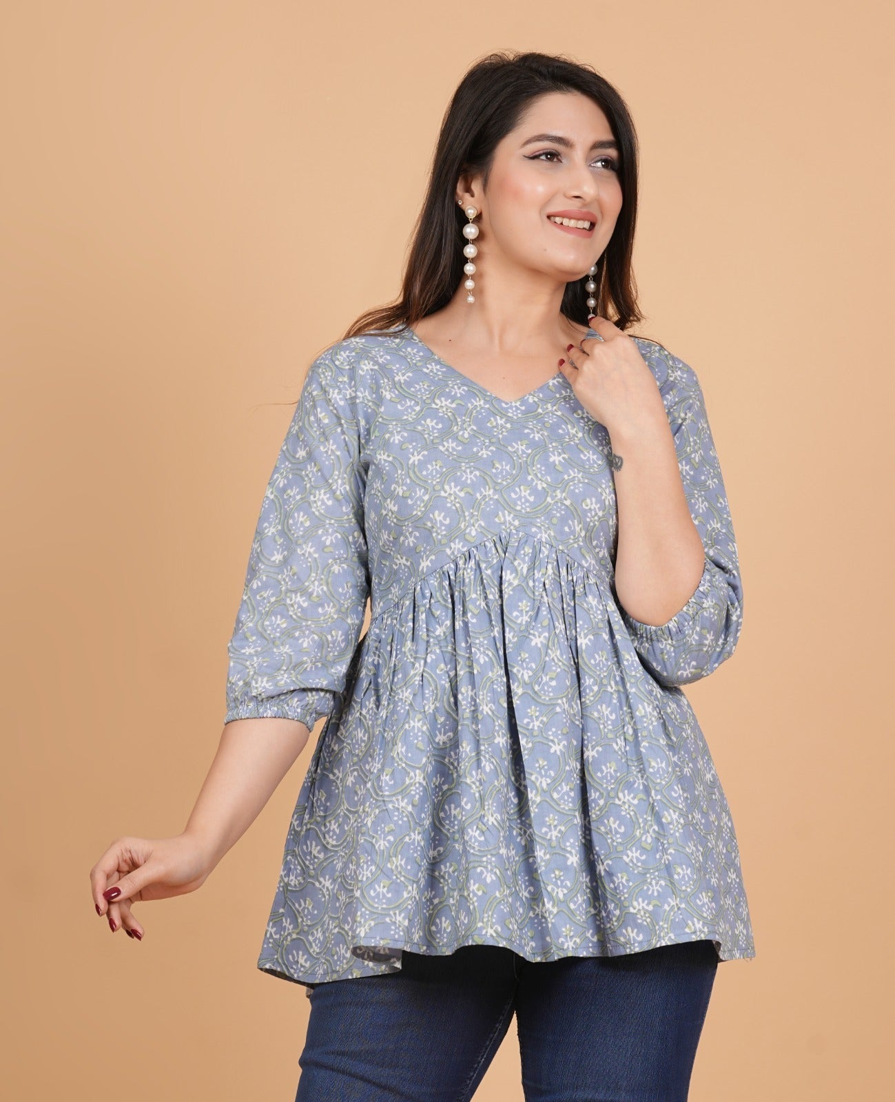 Short Cotton Kurti - 28 inches Length