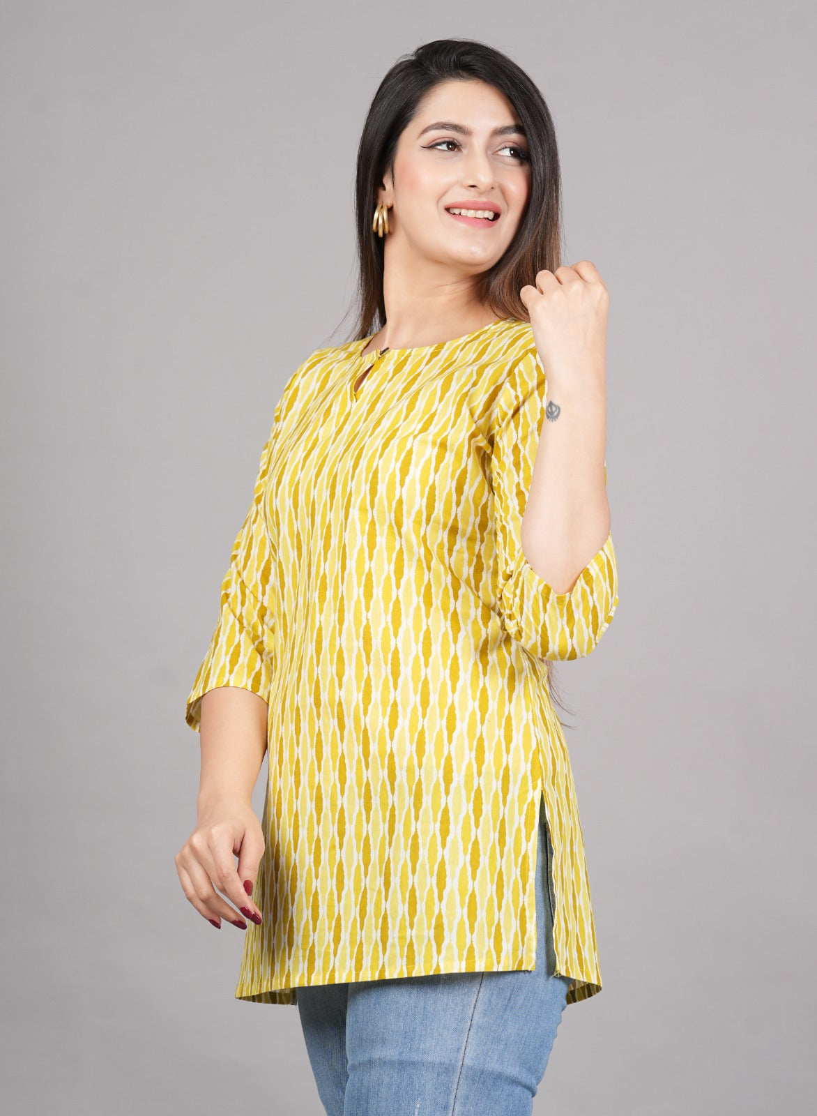 Short Cotton Kurti - 28 inches Length