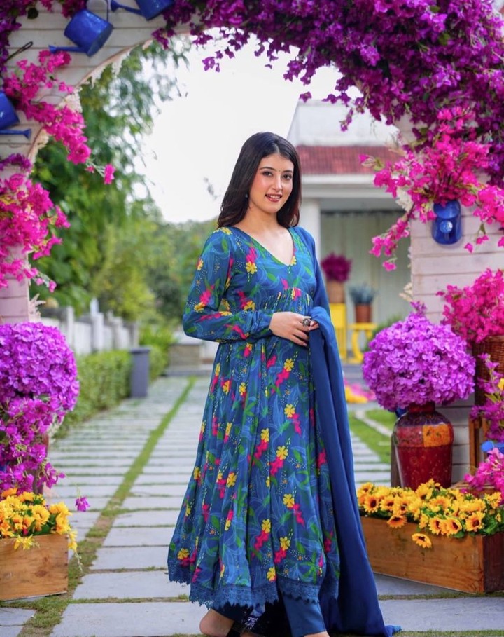 Chinnon Digital Print Suit Set with Micro Cotton Pant and Faux Georgette Dupatta