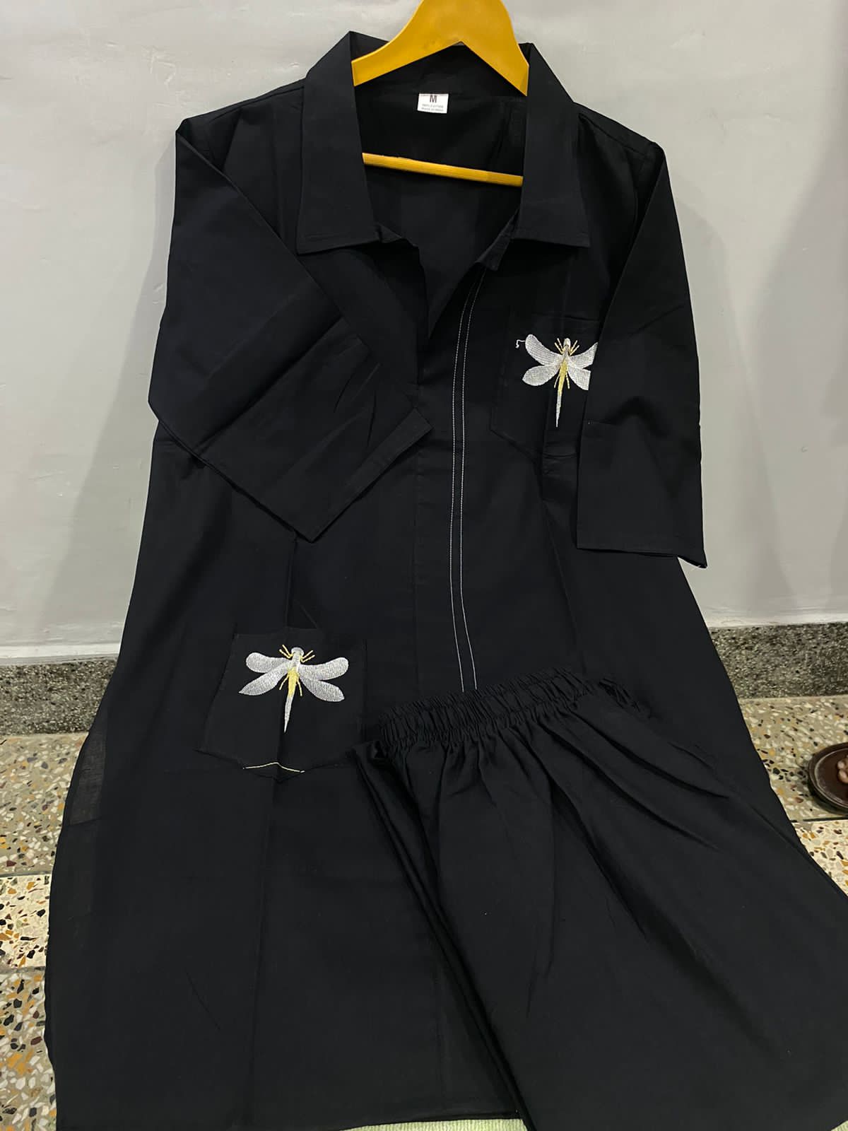Black Cotton Co-Ord Set with Kurti and Palazzo