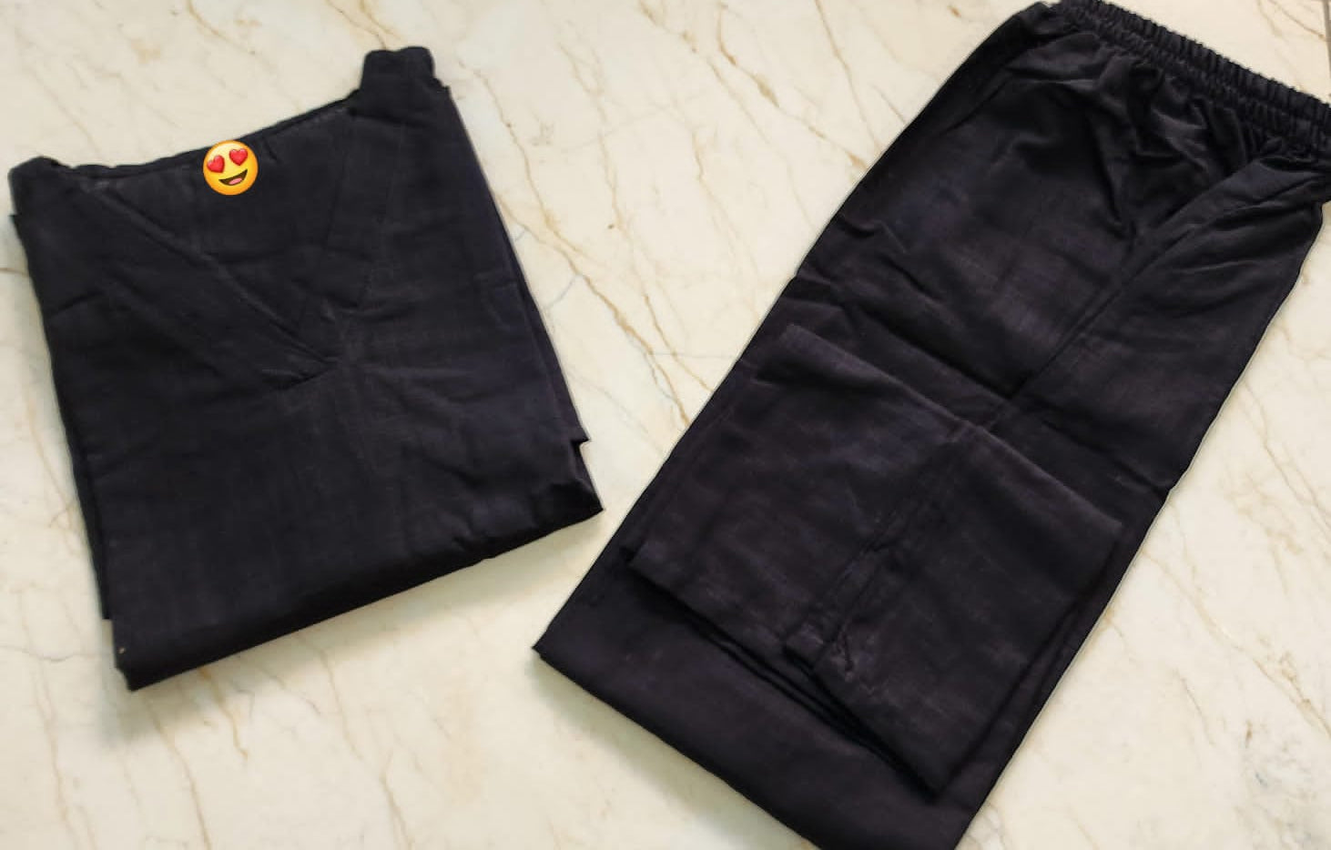 Monochrome Cotton Slub Kurta Pant Set