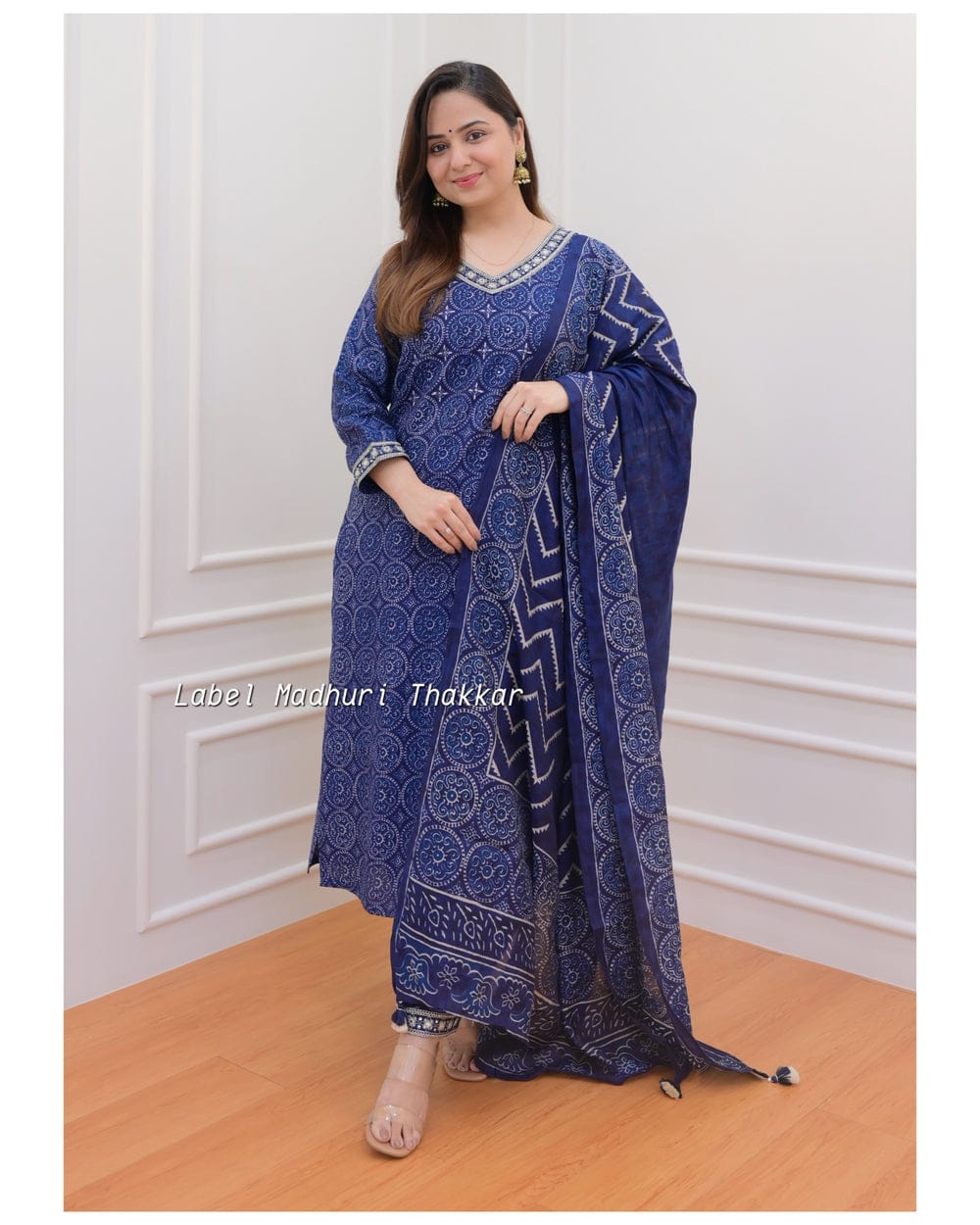 Rayon Embroidered Kurti Pant Set with Malmal Dupatta