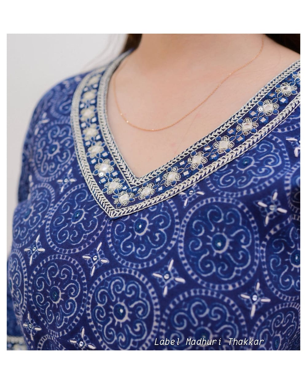 Rayon Embroidered Kurti Pant Set with Malmal Dupatta