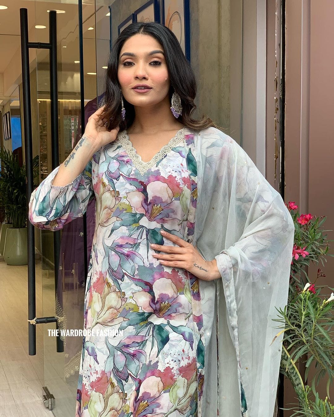 Muslin Suit with Digital Print Dupatta