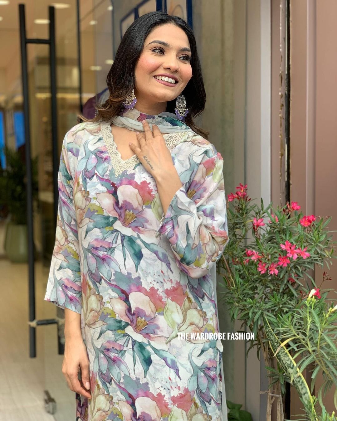 Muslin Suit with Digital Print Dupatta