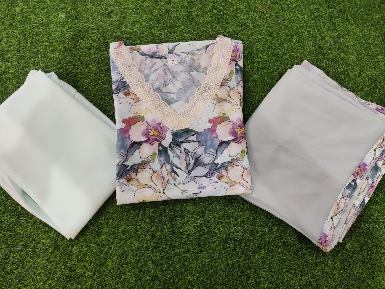 Muslin Suit with Digital Print Dupatta