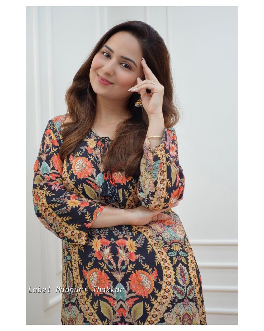 Muslin Kurti with Sequin Detailing and Matching Pant Set