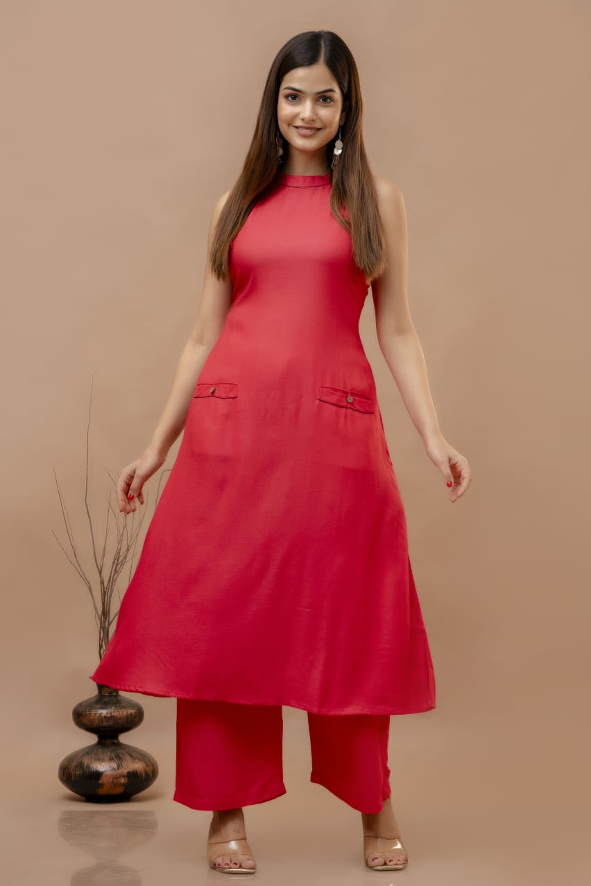 Cotton Dobby Kurti with Palazzo Set