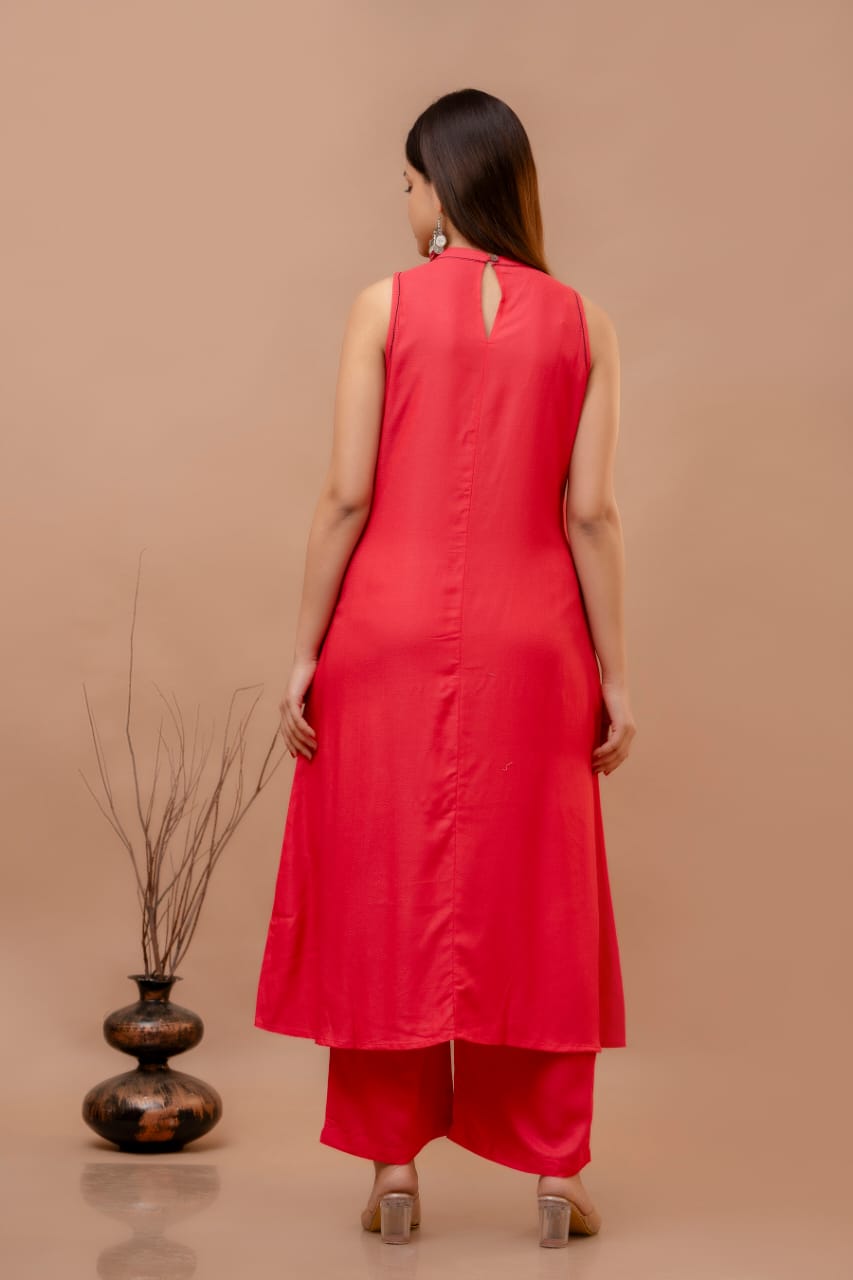 Cotton Dobby Kurti with Palazzo Set