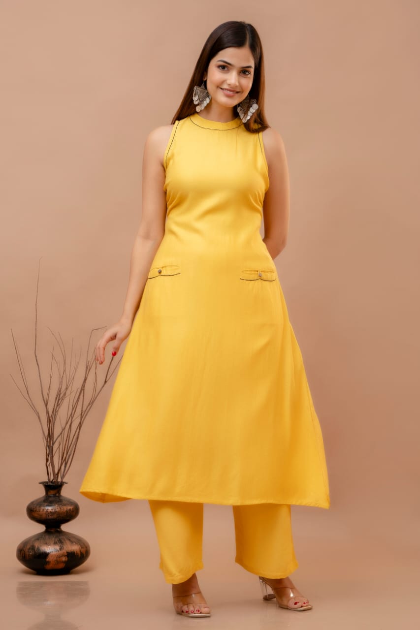 Cotton Dobby Kurti with Palazzo Set