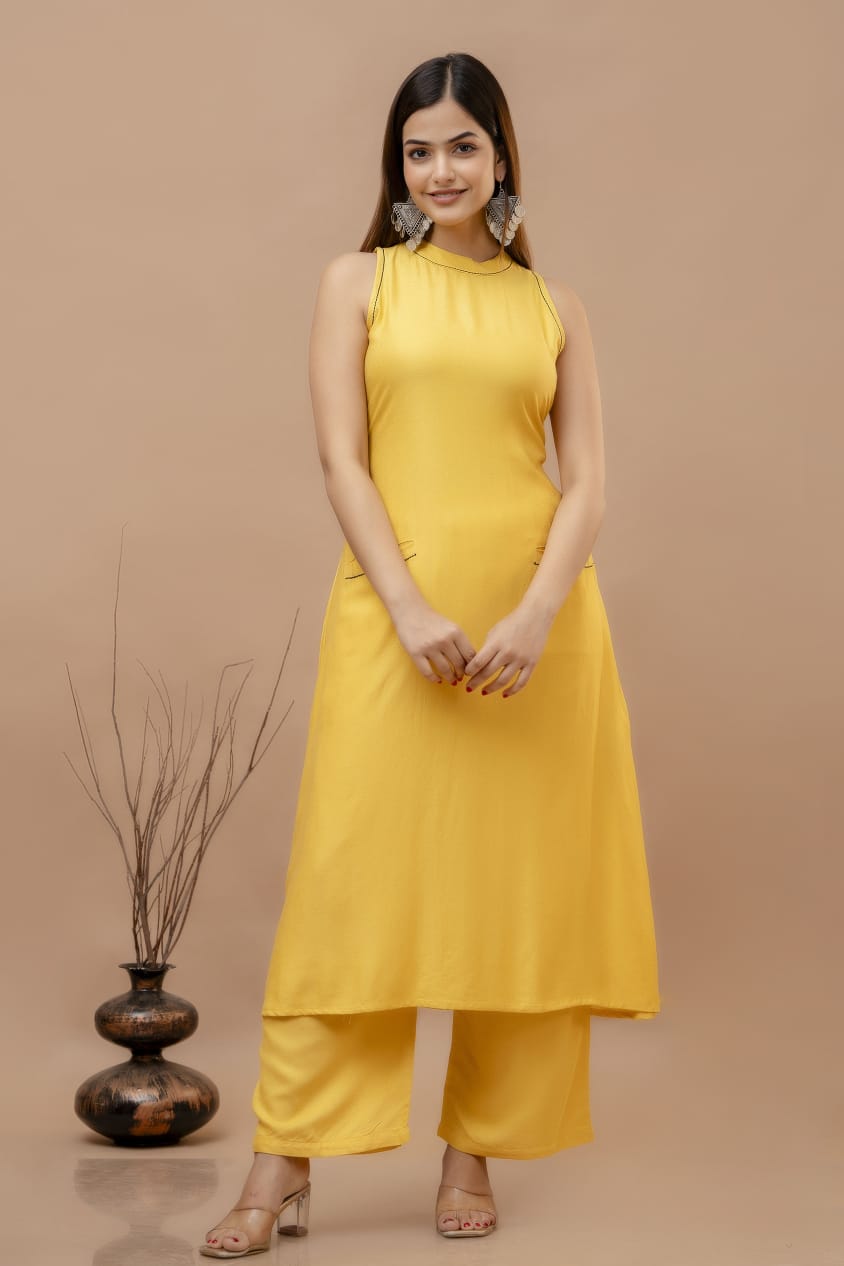 Cotton Dobby Kurti with Palazzo Set