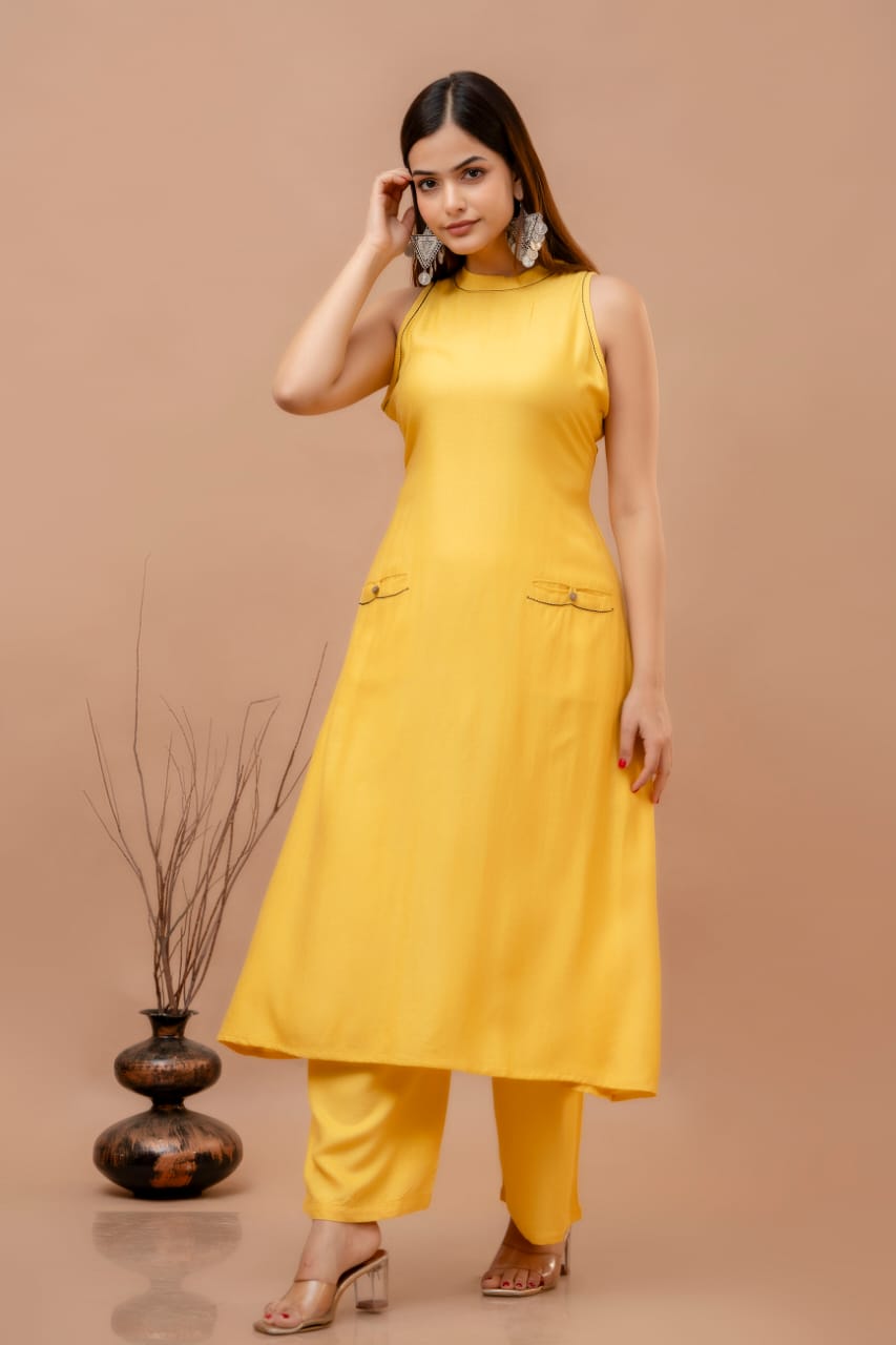 Cotton Dobby Kurti with Palazzo Set