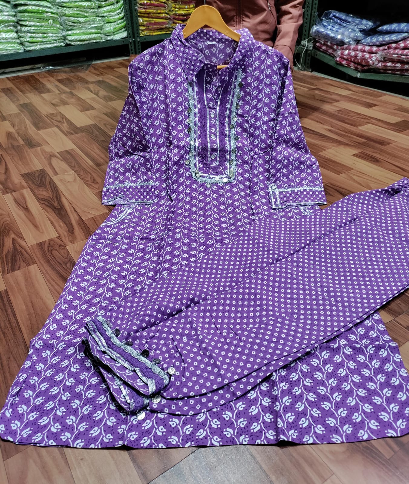 Sikka and Samosa Lacework Afghani Kurti Pant Set
