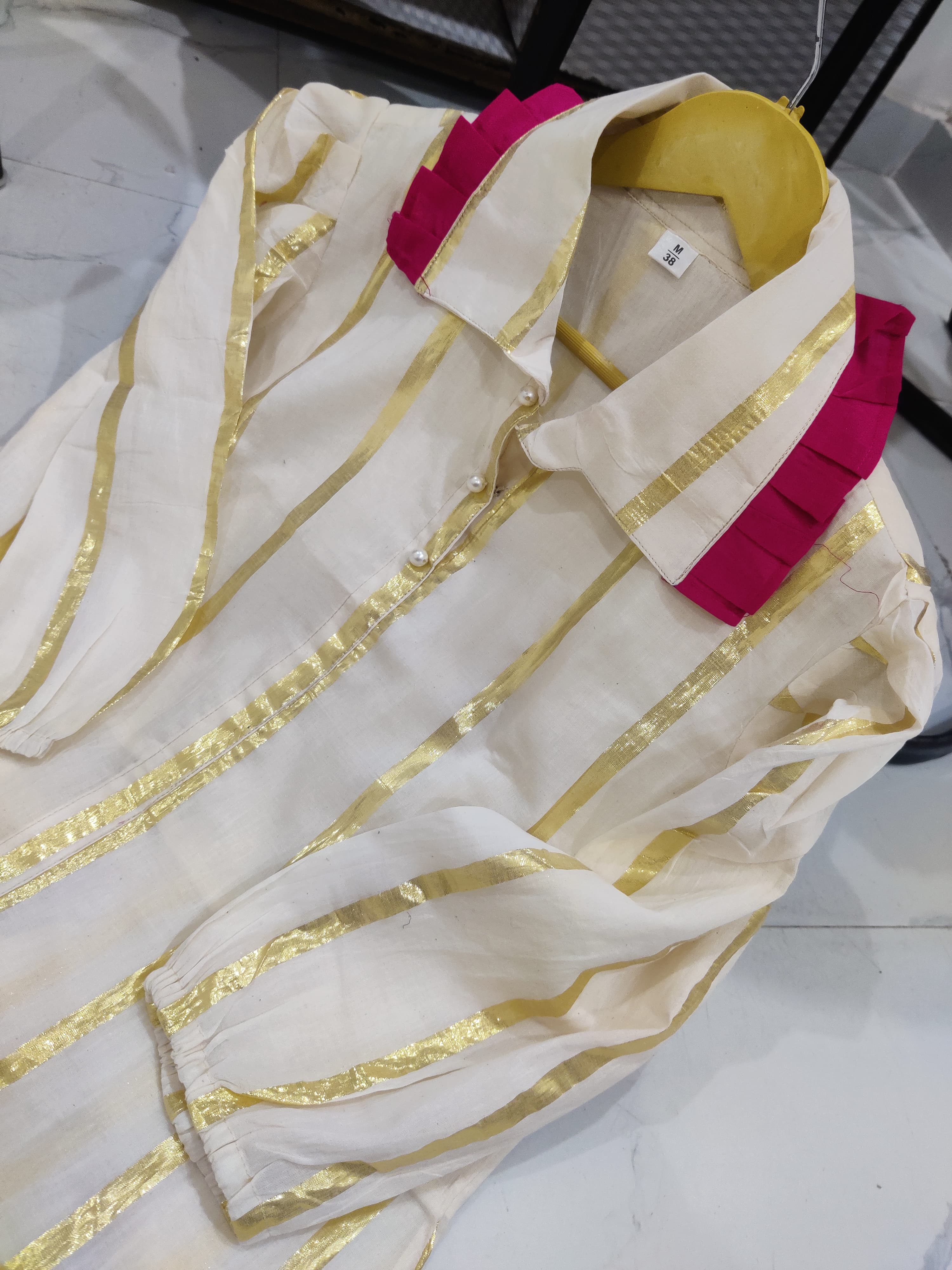 Self-Golden Thread Work Kurta Palazzo Set
