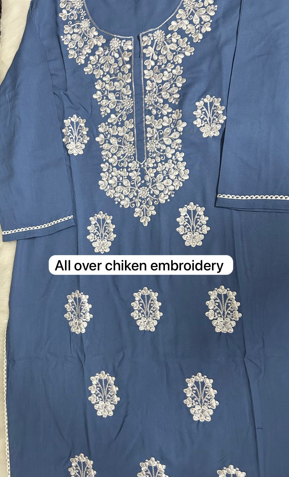 Embroidered Kurta Set with Chiffon Dupatta