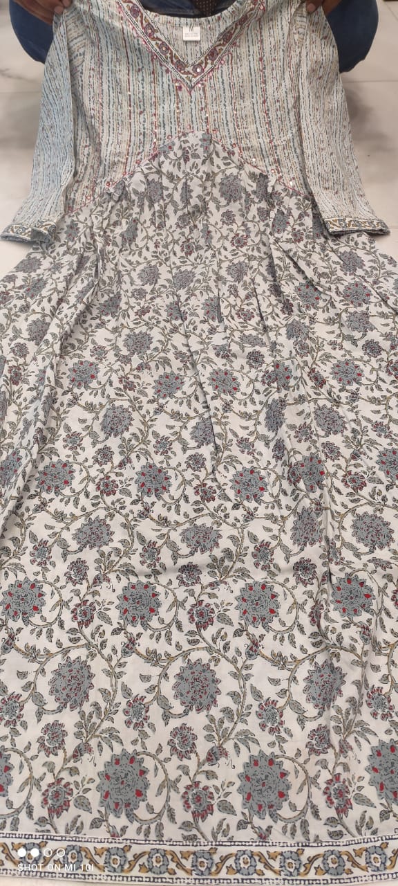 Aaliya Cut Suit Set - Cotton Digital Prints with Neckline Details