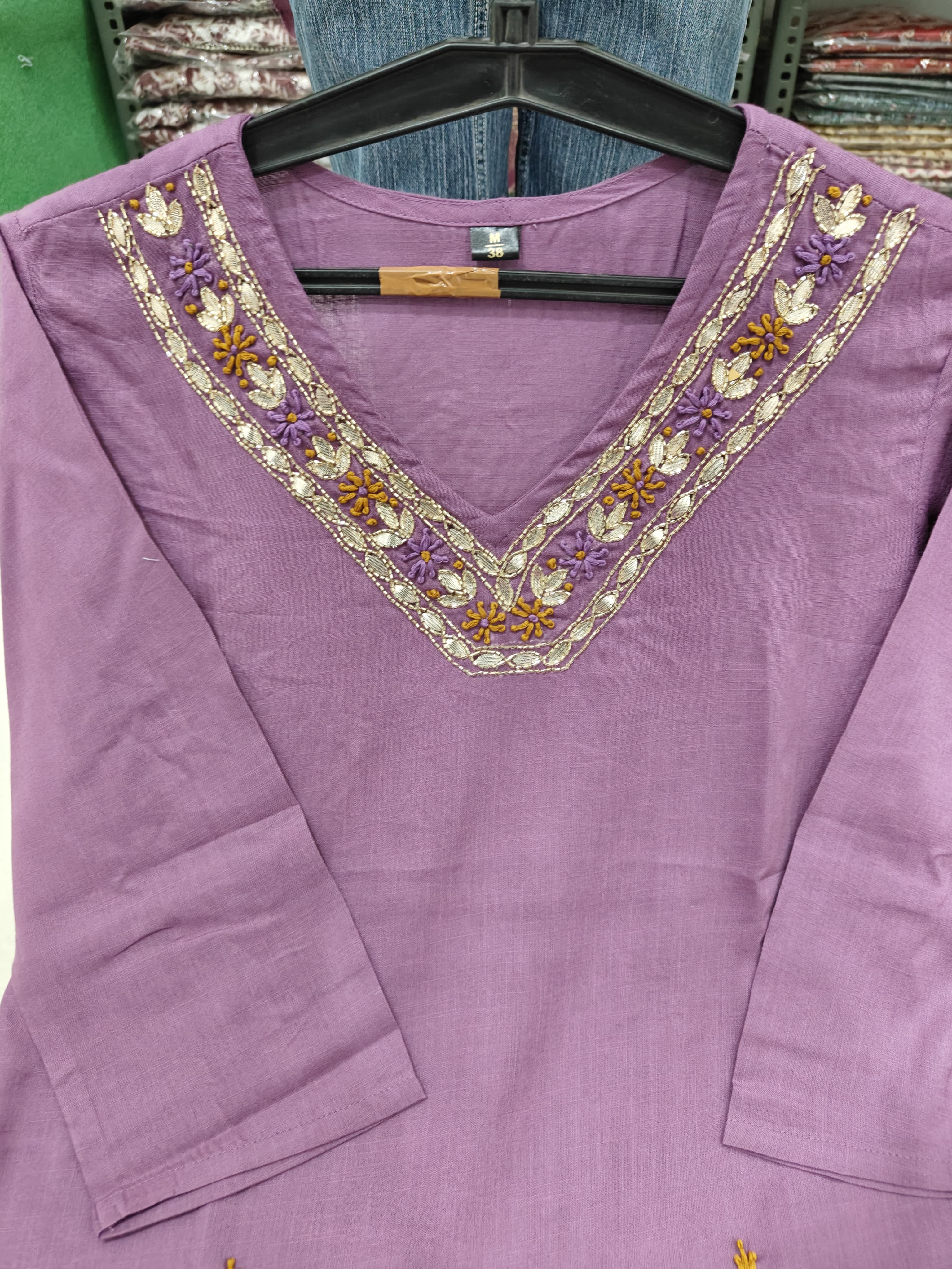 Embroidered Rayon Slub Kurta Set with Banarsi Silk Dupatta