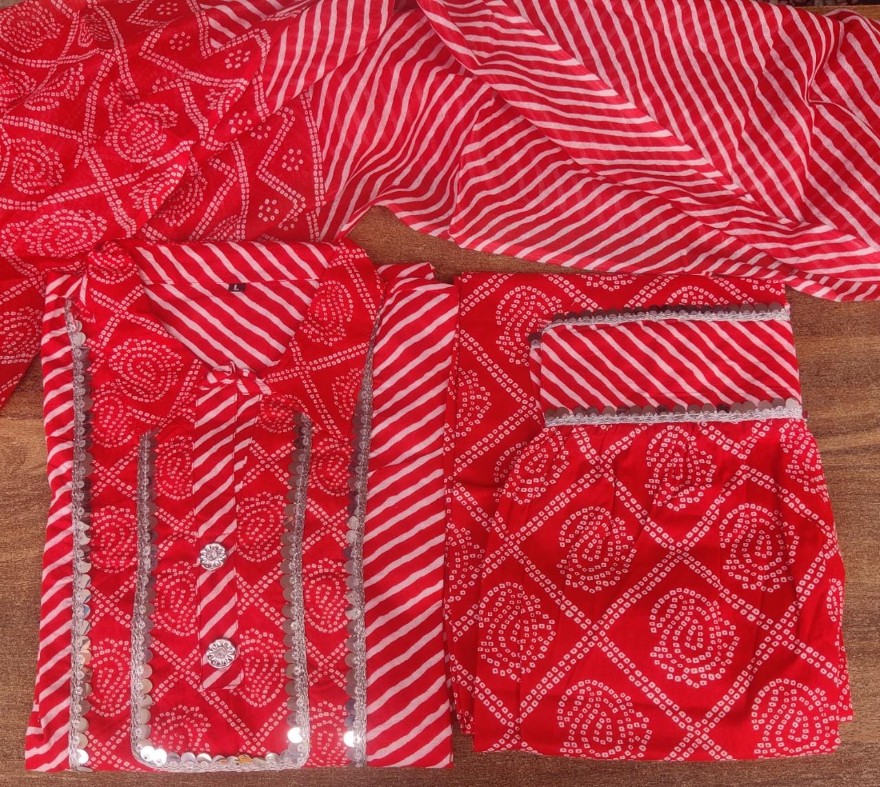 Cotton Kurta Set with Lace Adorned Yoke and Afghani Pant