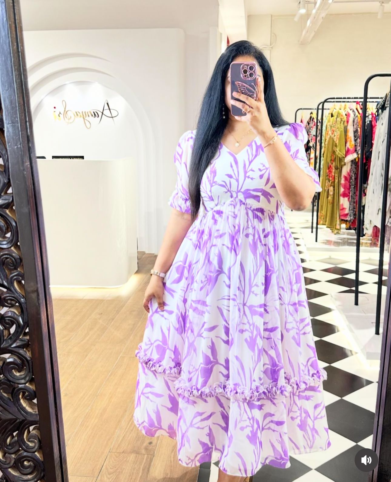 Sweet Summer Dreams: Cotton Midi Dress with Flirty Hand Ruffles