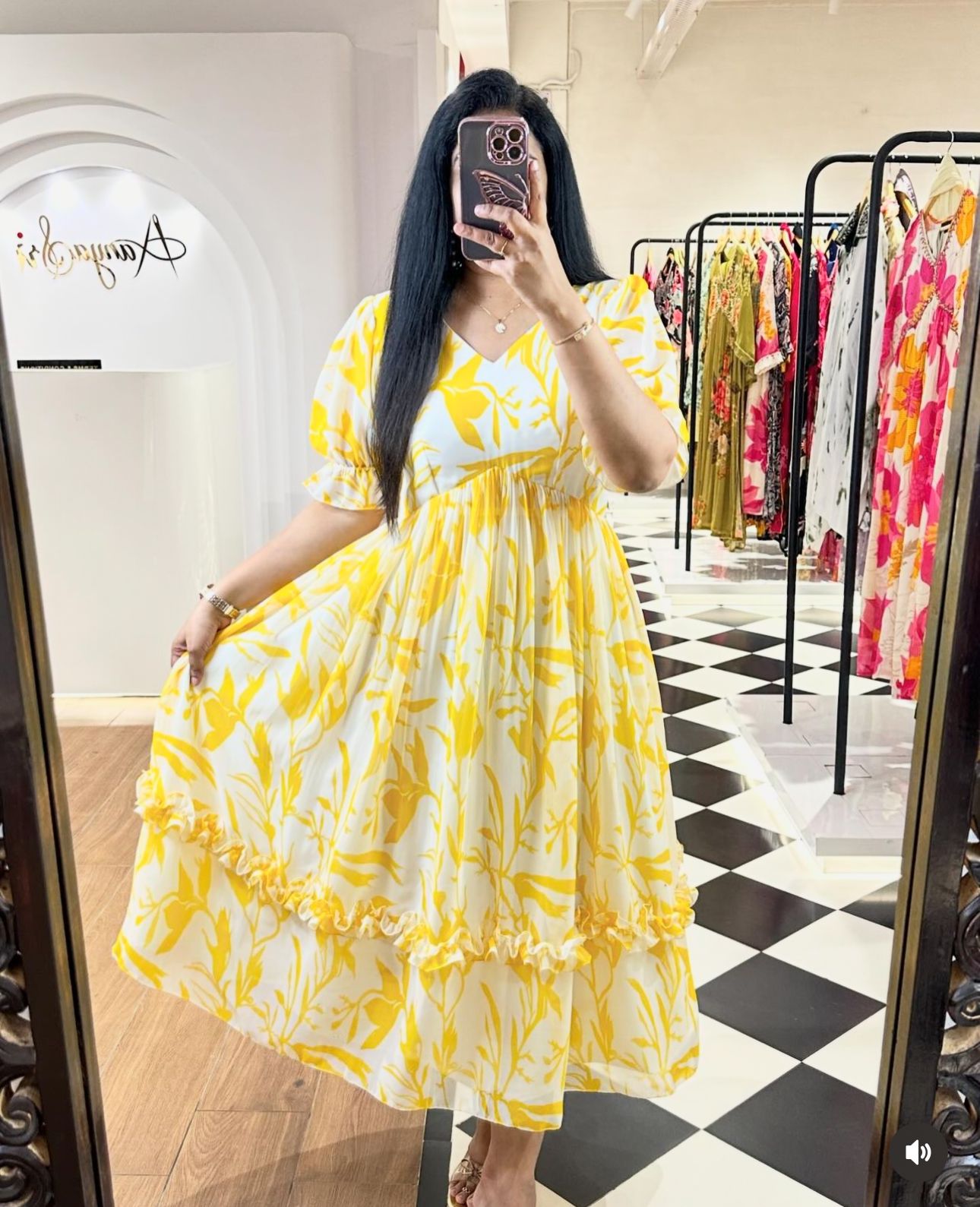 Sweet Summer Dreams: Cotton Midi Dress with Flirty Hand Ruffles