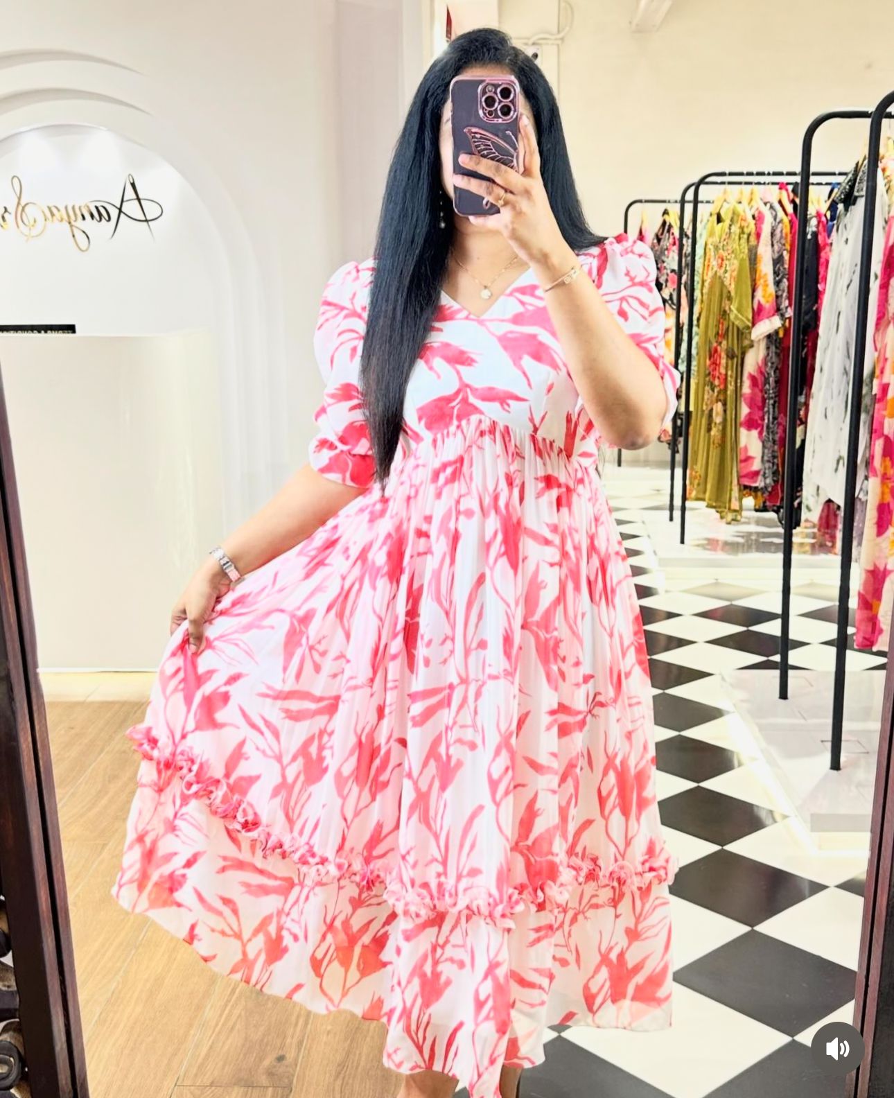 Sweet Summer Dreams: Cotton Midi Dress with Flirty Hand Ruffles