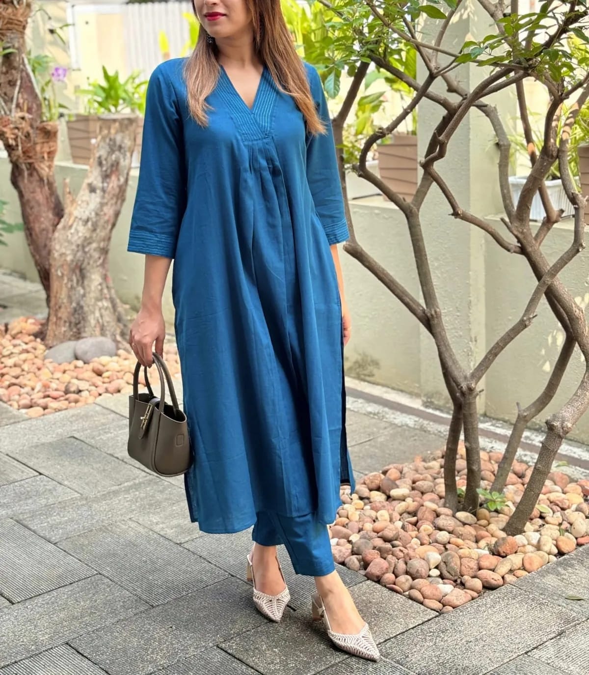 Breezy Comfort Cotton Co-ord Set with Delicate Katha Detailing