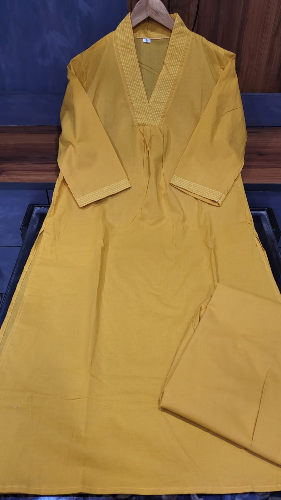 Sunshine Chic Cotton Co-ord Set with Delicate Katha Detailing