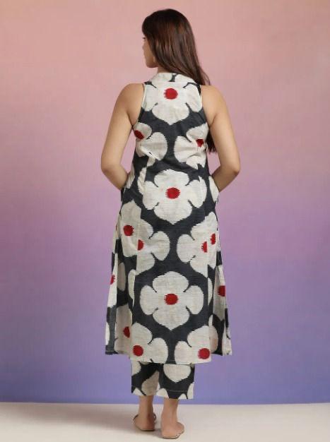 Elegant Jaipuri Floral Co-ord Set - Rayon Kurti with Pant
