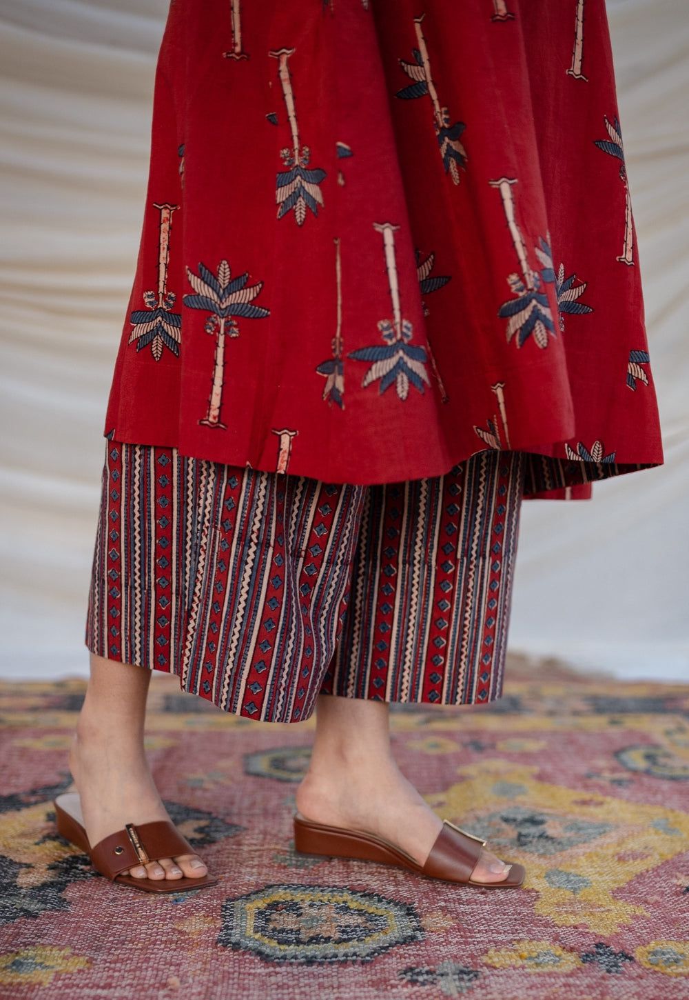 Cotton Kurti with Lace Accents (Pant Included)