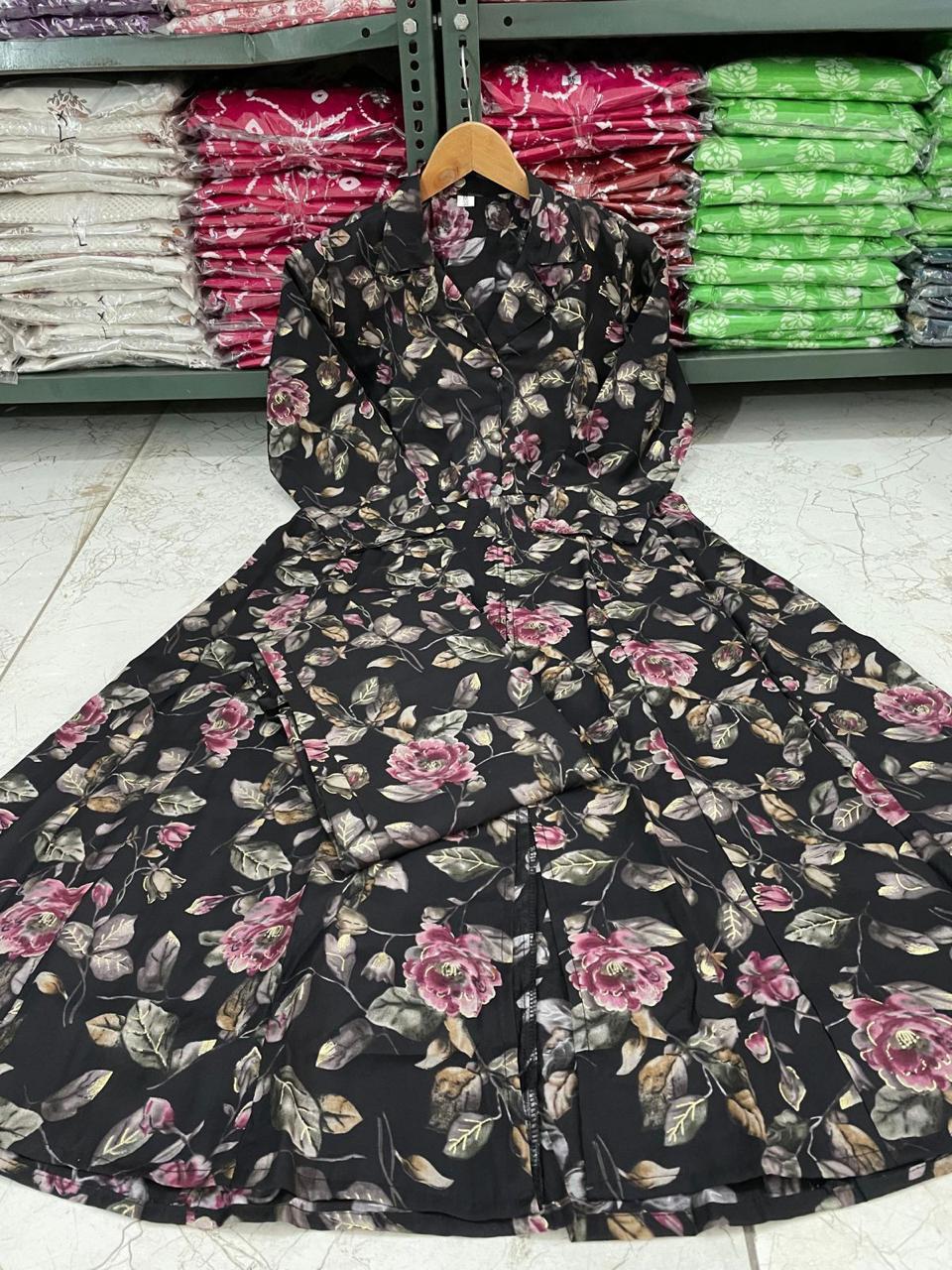 Maslin Foil Print Two-Piece Long Cord Set
