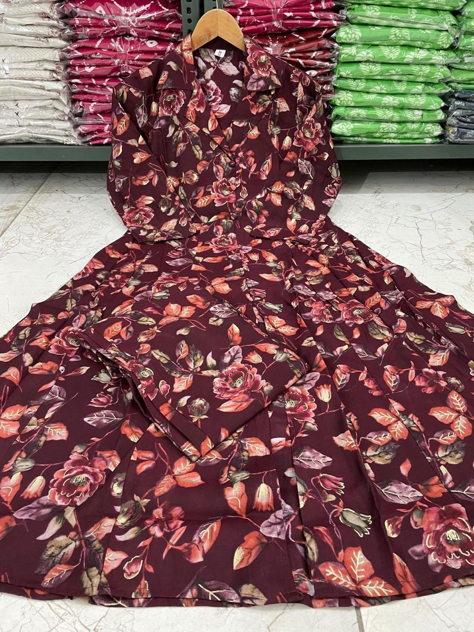 Maslin Foil Print Two-Piece Long Cord Set