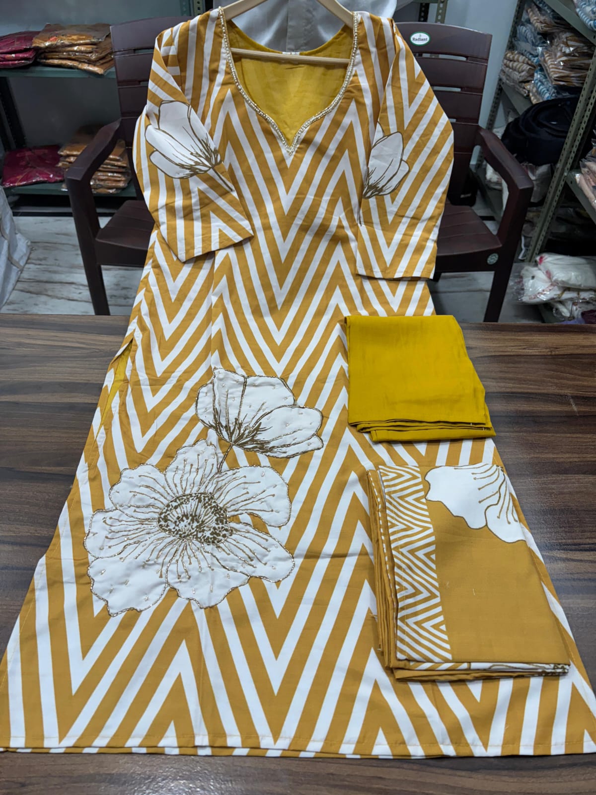 Muslin Silk Suit Set with Dupatta | Embroidered 3-Piece Set with Cotton Lining