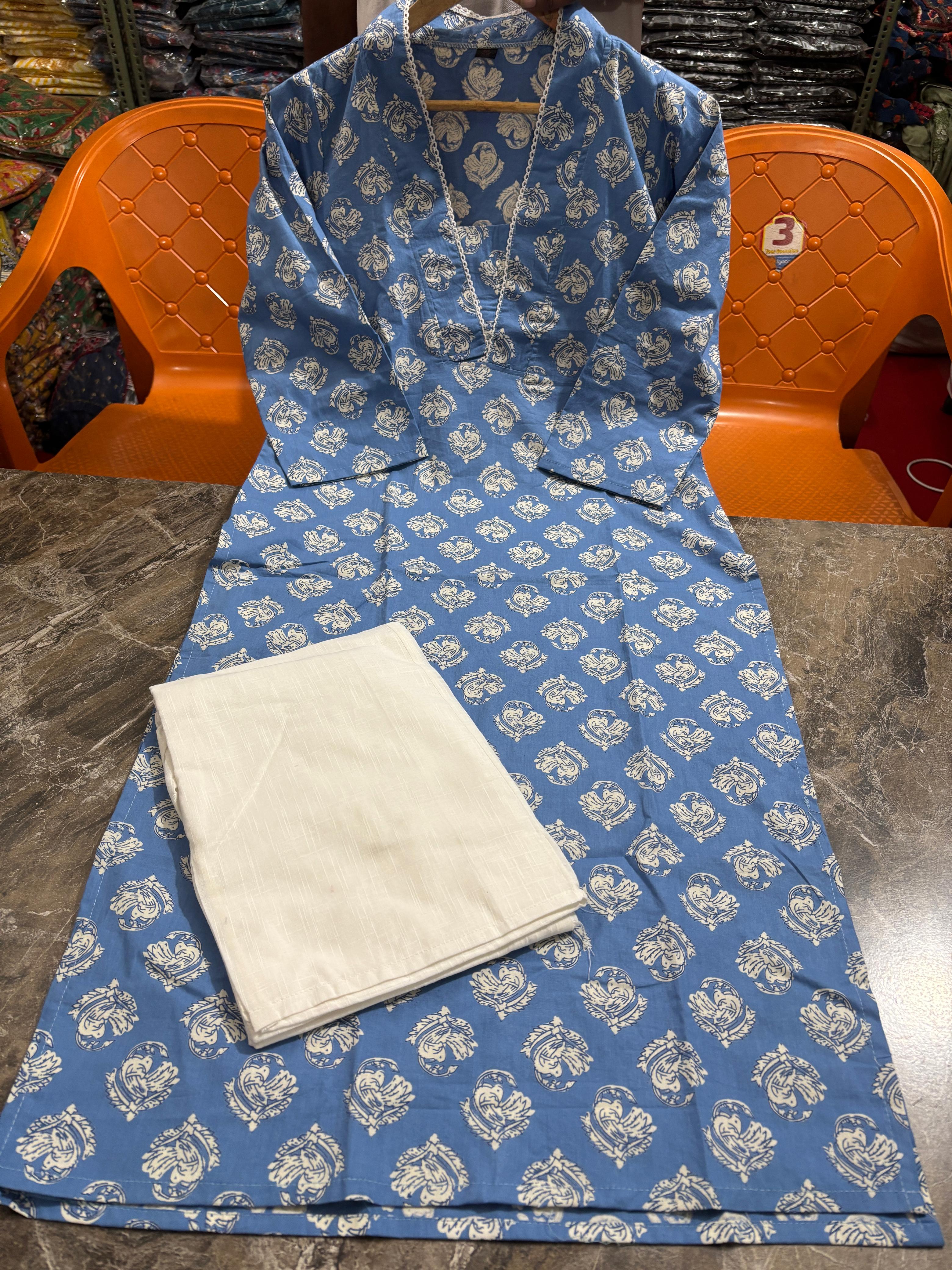 Cotton Kurti with Pant Set for Women