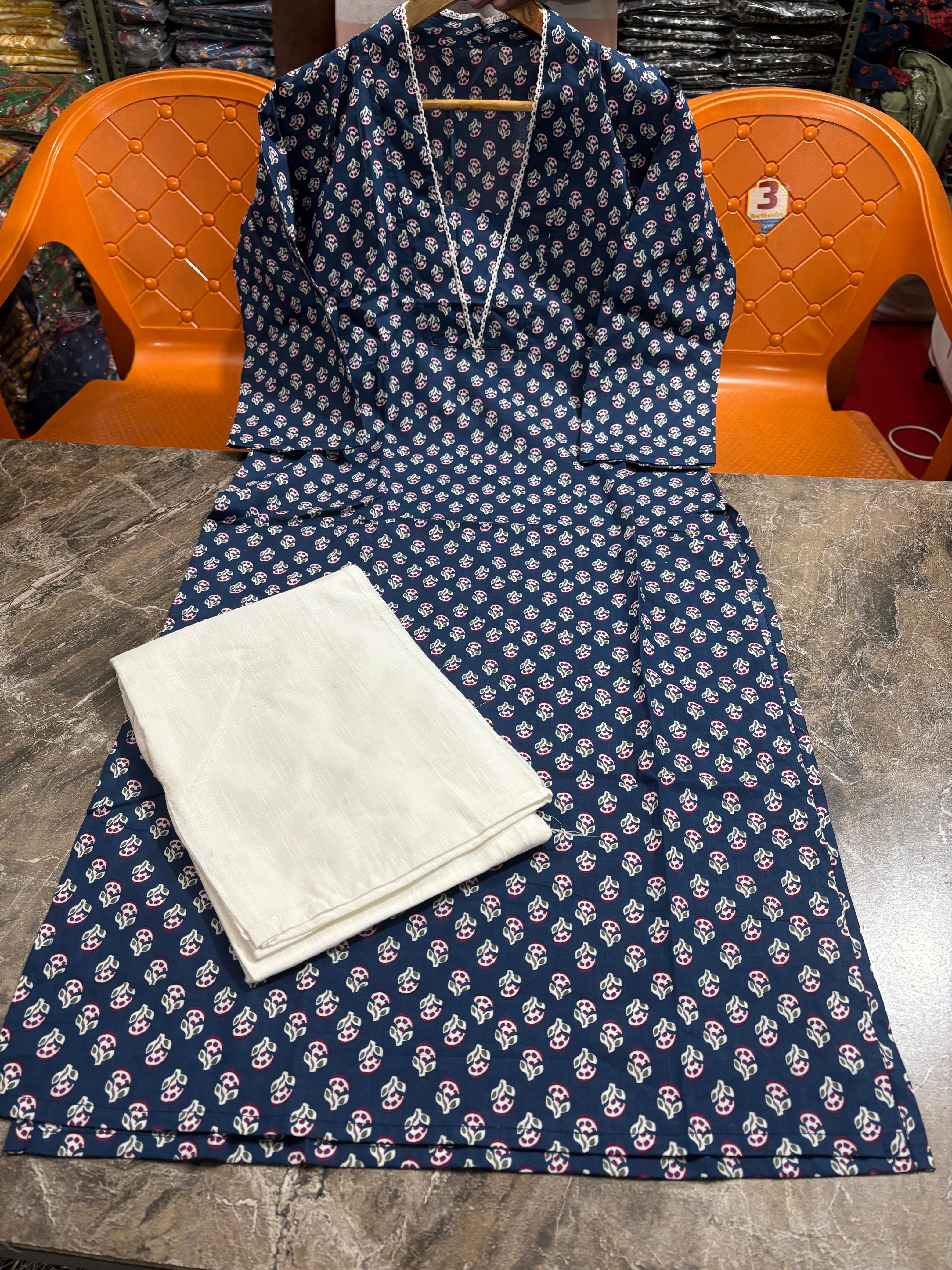 Cotton Kurti with Pant Set for Women