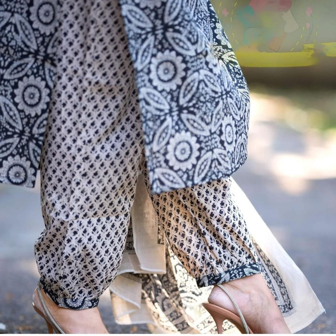 Elegant Sanganeri Block Print Straight Kurta Set