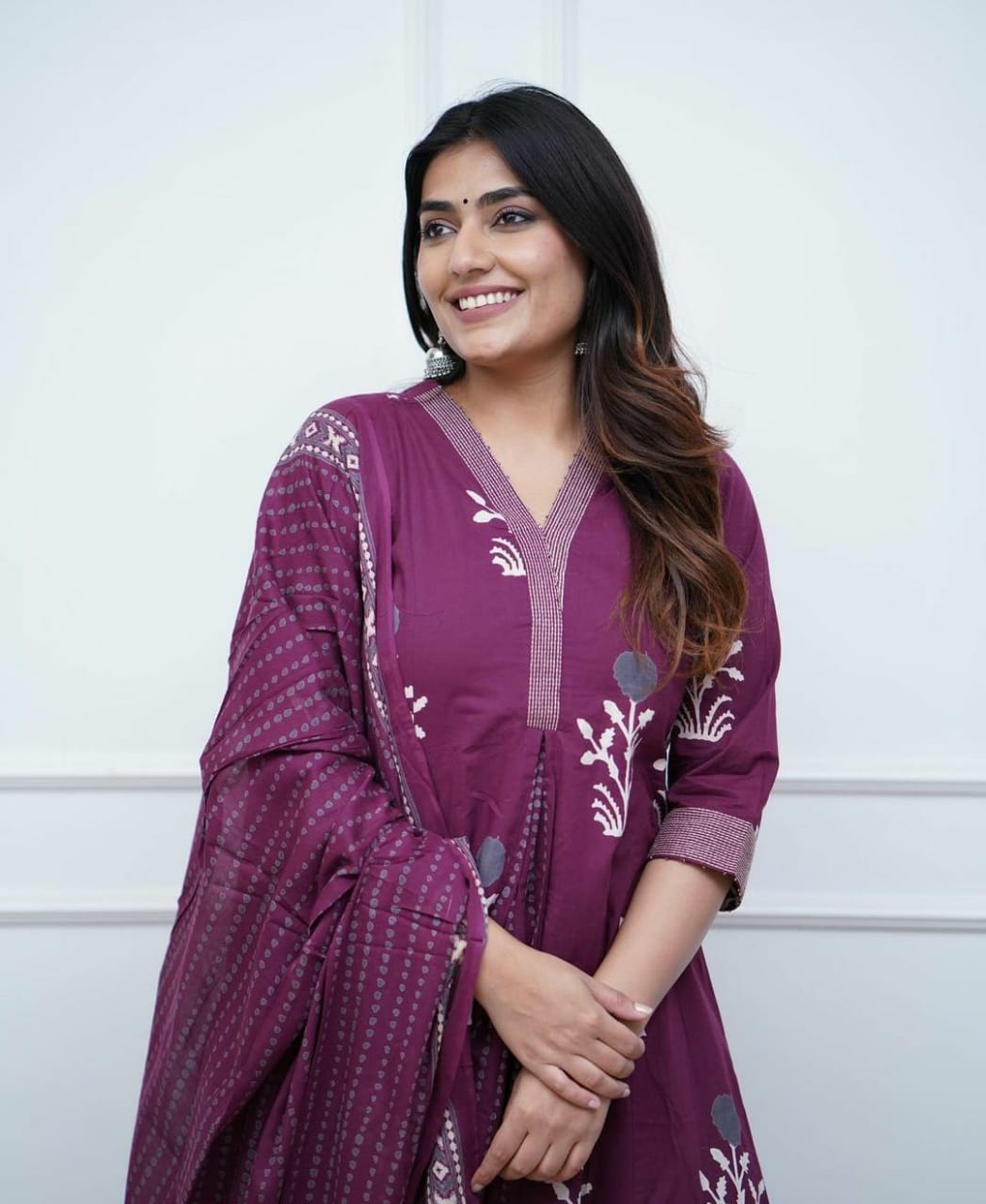 Embroidered A-Line Kurta Palazzo Set with Dupatta