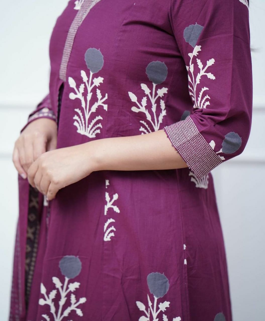 Embroidered A-Line Kurta Palazzo Set with Dupatta