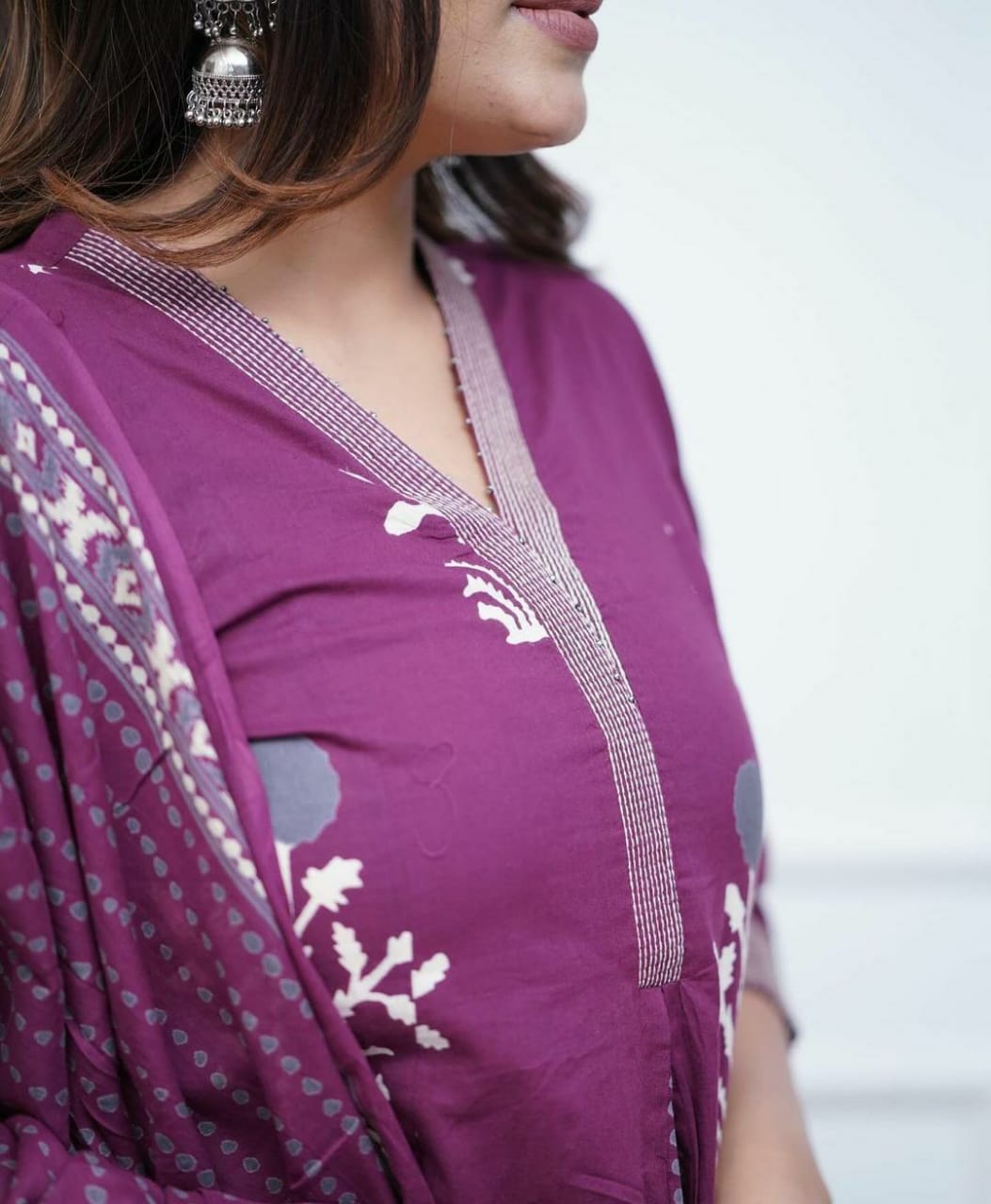 Embroidered A-Line Kurta Palazzo Set with Dupatta