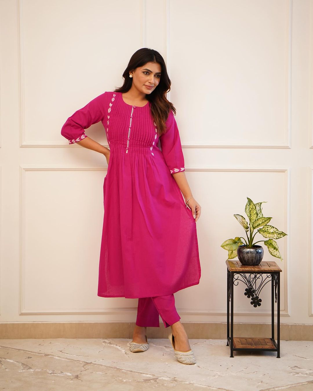 Rayon 2-Piece Set with Embroidery and Pintex Details