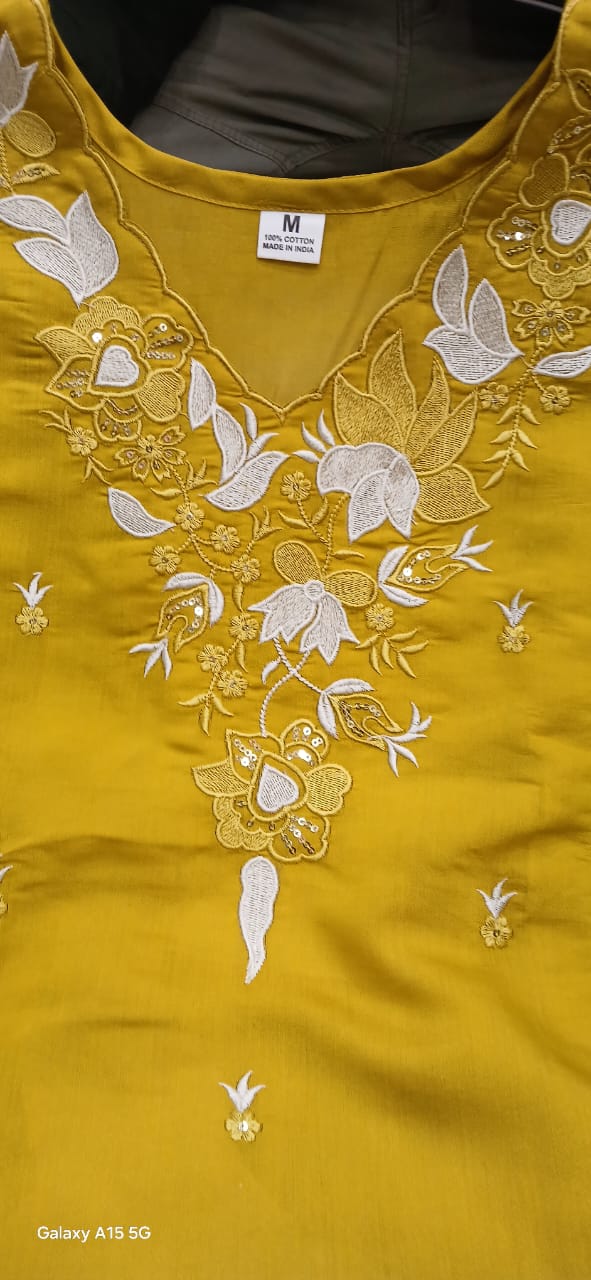 Roman Silk Kurti Pant Set with Chanderi Dupatta – Embroidered 3-Piece Suit