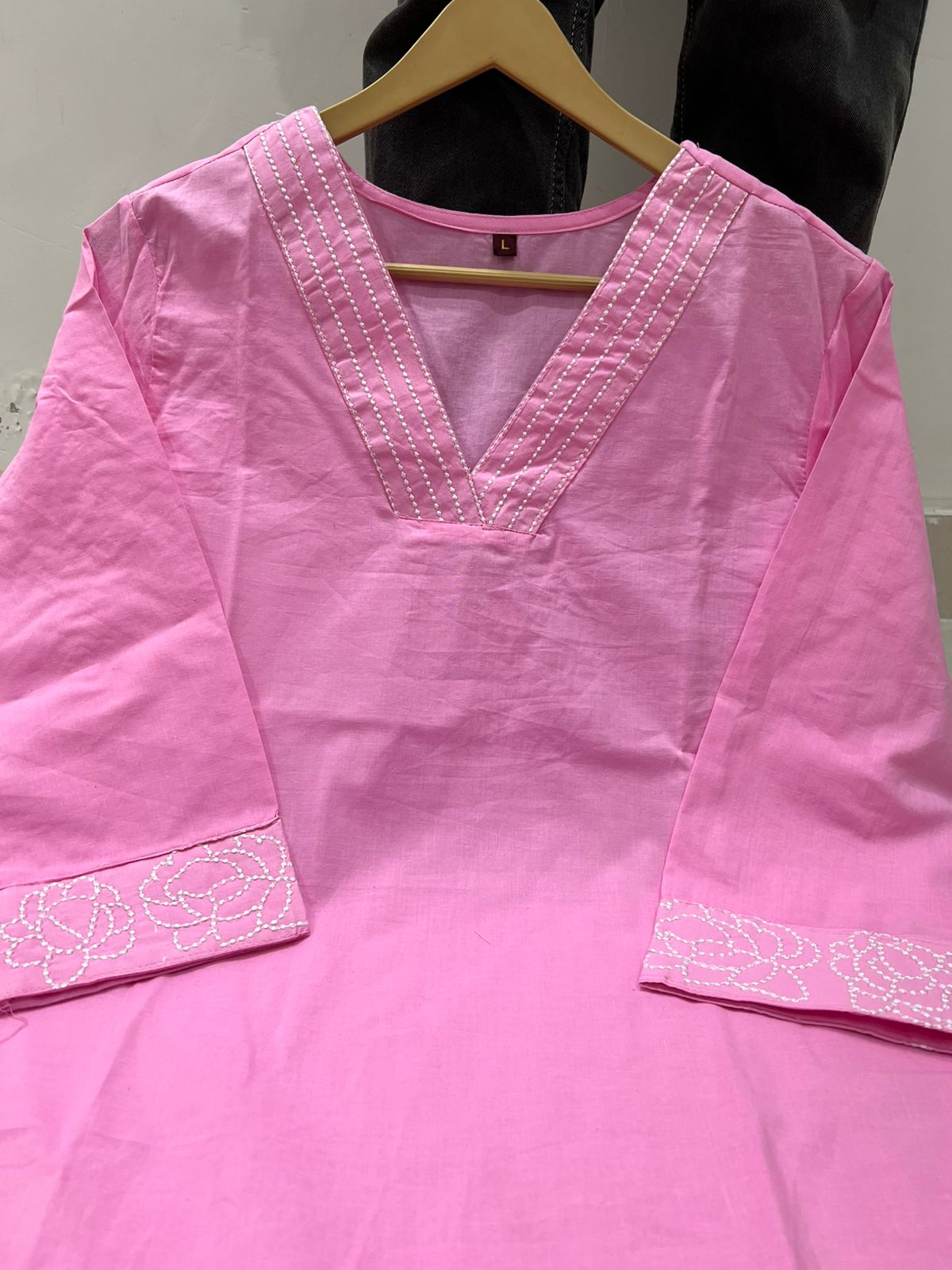 Cotton Kurti with Embroidery & Matching Pant