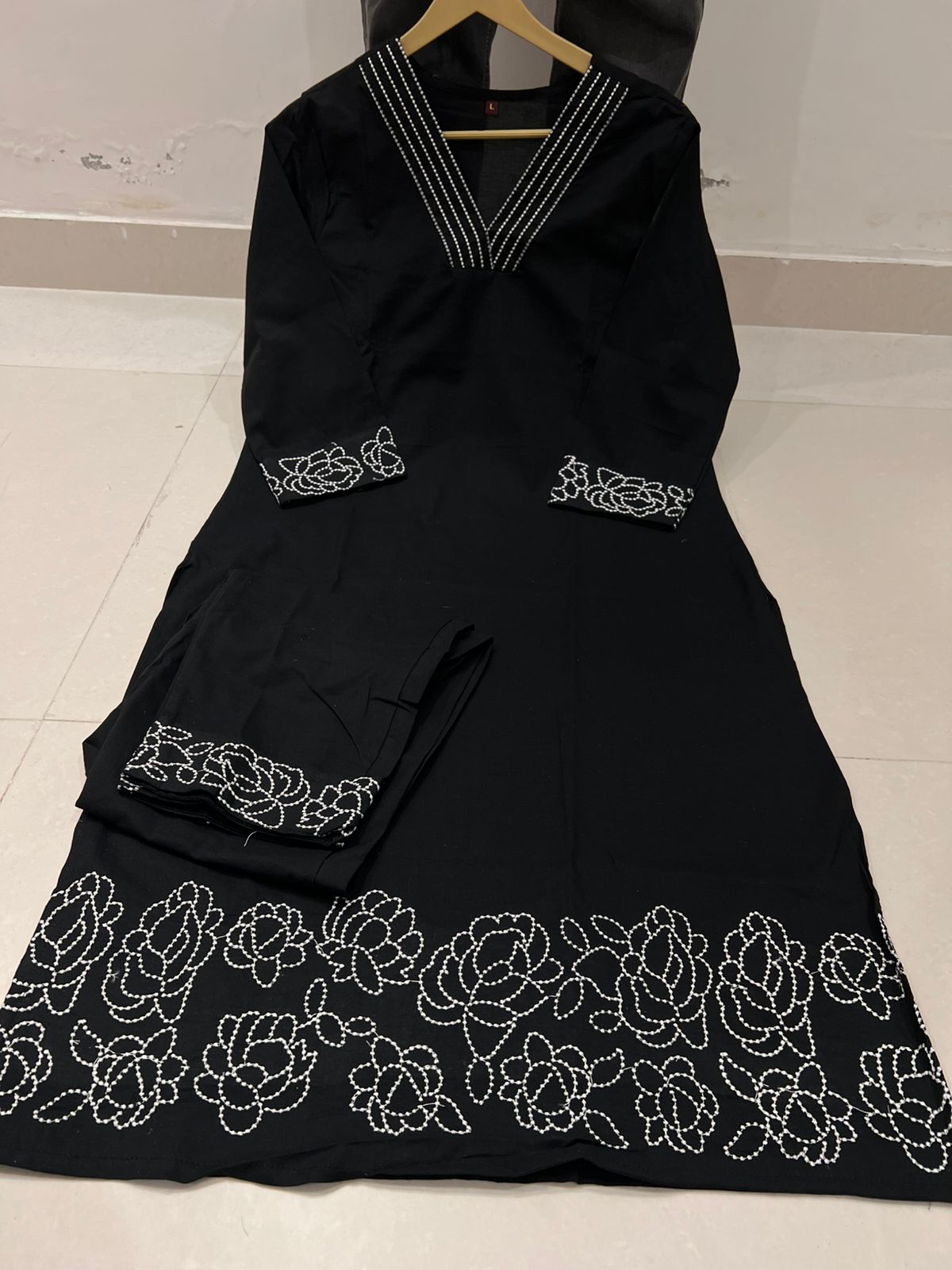 Cotton Kurti with Embroidery & Matching Pant