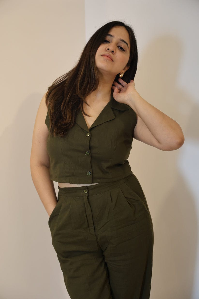 Cotton Flex Coord Set with Two Side Pockets